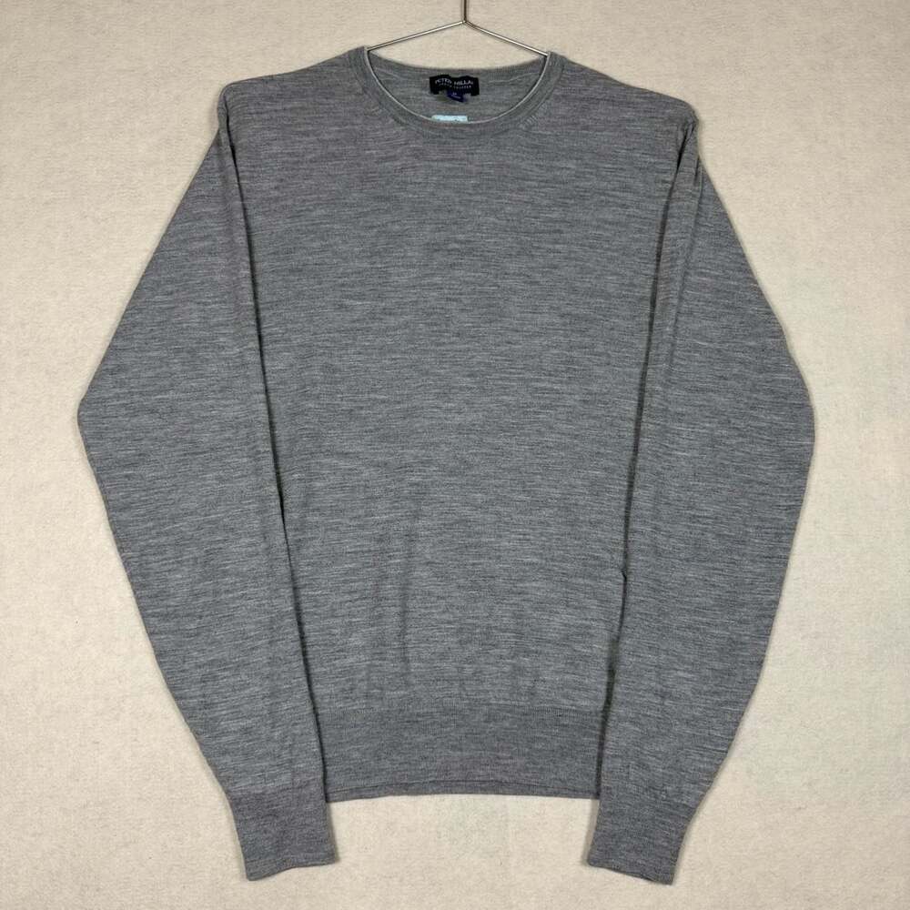 Peter Millar Sweater Mens M Crown Crafted Excursionist Flex Gray Merino Wool